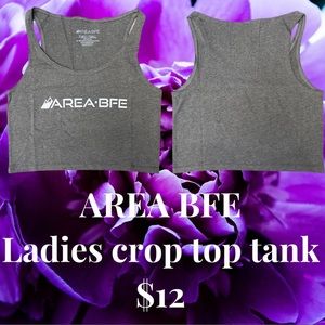 AREA BFE ladies crop tank top. brand new.